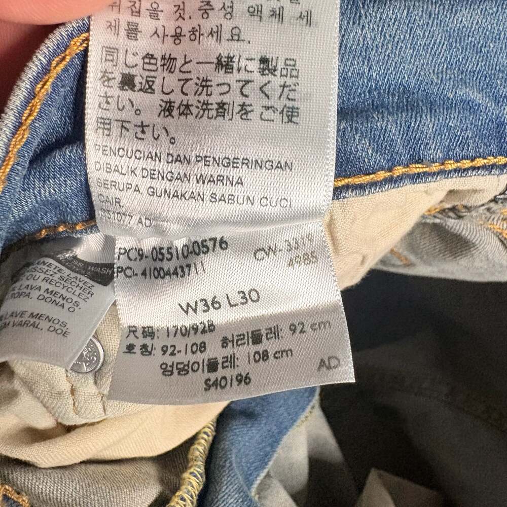 Levi's 510 Skinny Fit Jeans Men's W36 L30 Light Wash - Picture 6 of 6